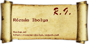 Rózsás Ibolya névjegykártya